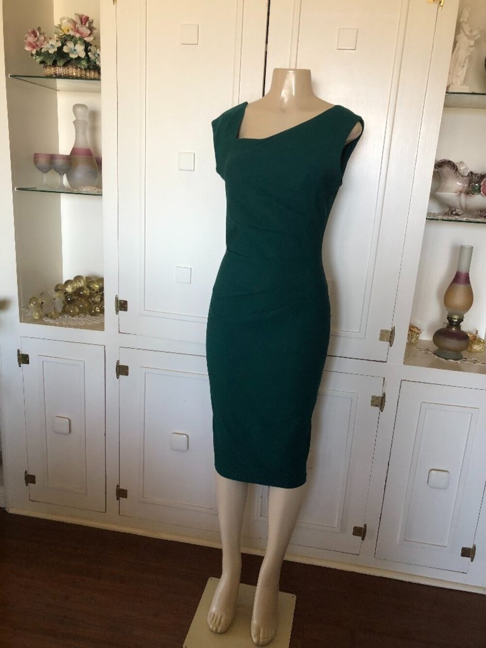 MUXXN New size L Dark green  cap sleeve dress